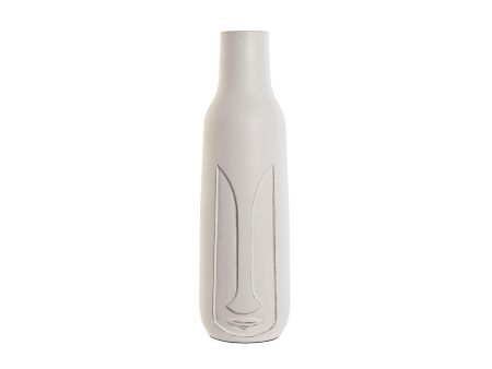 Vase Home ESPRIT White Mango wood Modern Face 15 x 15 x 45 cm Sale