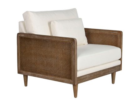 Armchair Home ESPRIT White Natural 93 x 86 x 88 cm Online Sale