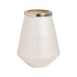 Vase White Golden Aluminium Crystal 23 x 23 x 29 cm Discount