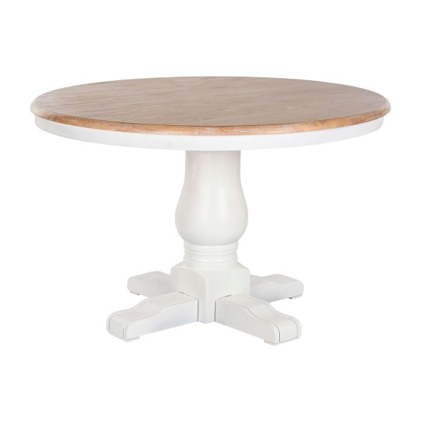 Dining Table Home ESPRIT White Natural Elm wood 120 x 120 x 76 cm on Sale