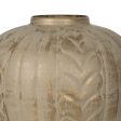 Vase Beige Golden Iron 25 x 25 x 33 cm For Sale