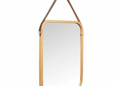 Hanging mirror B6605 Natural Rectangular 34 x 41,5 x 1,5 cm (6 Units) Cheap