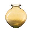 Vase Yellow recycled glass 24 x 24 x 26 cm Discount