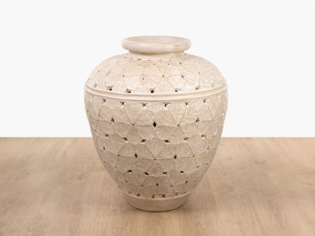 Vase Romimex Beige Ceramic Cement Fibre 70 x 80 x 70 cm For Cheap