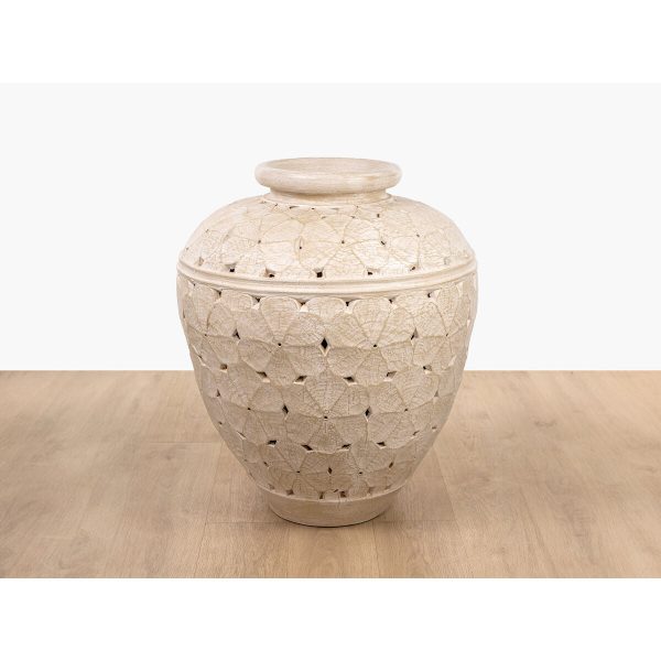 Vase Romimex Beige Ceramic Cement Fibre 70 x 80 x 70 cm For Cheap