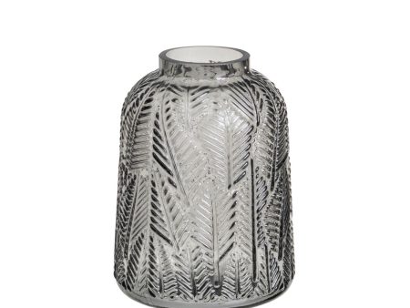 Vase Grey Glass 15 x 15 x 20 cm For Sale