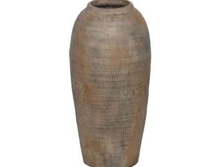 Vase Grey Ceramic 24 x 24 x 49 cm Discount