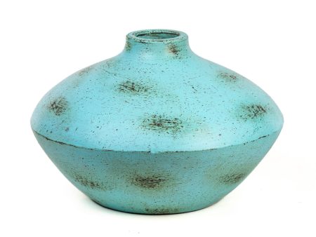 Vase Romimex Turquoise Ceramic 38 x 26 x 38 cm For Cheap