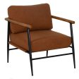 Armchair Brown Black Rubber wood Fabric 70 x 76 x 81 cm Supply