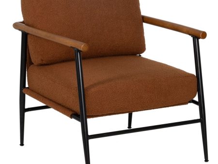 Armchair Brown Black Rubber wood Fabric 70 x 76 x 81 cm Supply