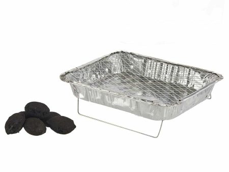 Disposable Barbecue Aluminium Charcoal 23,5 x 6 x 30,5 cm (12 Units) Hot on Sale