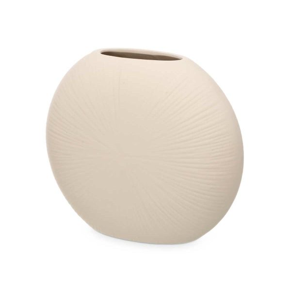 Vase Beige Ceramic 29 x 26 x 11 cm (4 Units) Circular Cheap