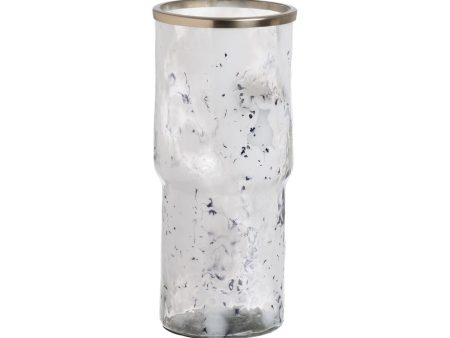 Vase White Champagne Aluminium Crystal 18,5 x 18,5 x 39 cm For Cheap