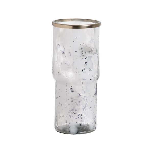 Vase White Champagne Aluminium Crystal 18,5 x 18,5 x 39 cm For Cheap