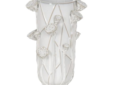 Vase White Ceramic 25,5 x 24 x 41 cm Online Hot Sale