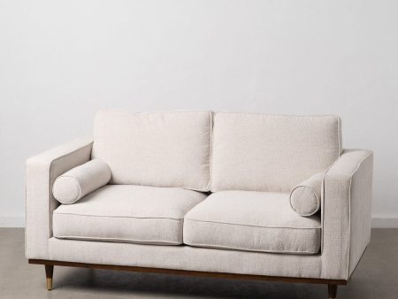 Sofa 172 x 89 x 91 cm Synthetic Fabric Beige Wood Supply