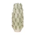 Vase Green Ceramic Sheets 20,5 x 20,5 x 50,5 cm Hot on Sale