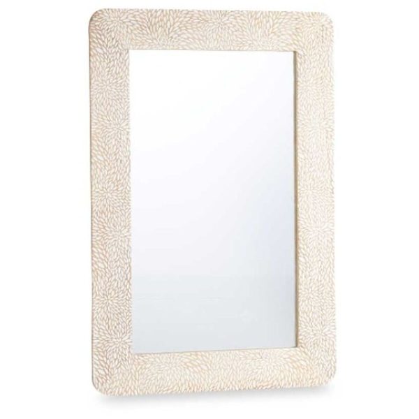 Wall mirror 36 White Brown Sheets 90 x 60 x 2 cm Rectangular Online