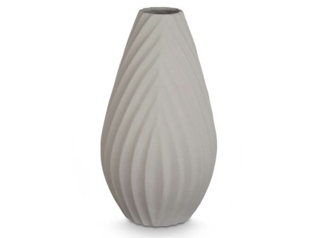 Vase Stripes Grey Ceramic 26 x 49 x 26 cm Discount