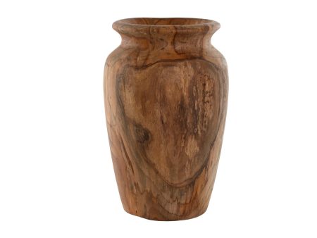 Vase Home ESPRIT Natural Dark brown Teak 25 x 25 x 40 cm For Cheap