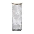 Vase White Champagne Aluminium Crystal 19,5 x 19,5 x 51 cm Sale