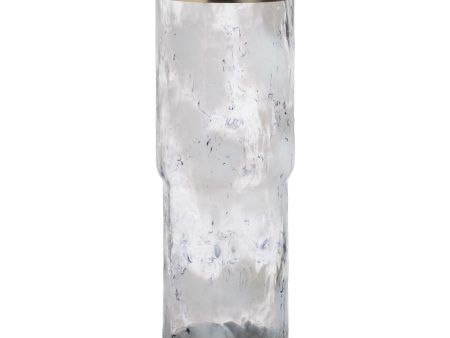 Vase White Champagne Aluminium Crystal 19,5 x 19,5 x 51 cm Sale