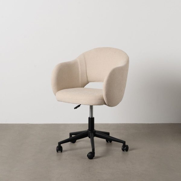 Office Chair Black Cream 56 x 56 x 85 cm Online