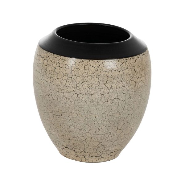 Vase Black Cream Ceramic 35 x 35 x 34 cm Online