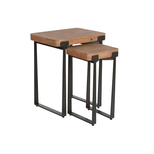 Set of 2 tables Home ESPRIT Brown Black 50 x 38 x 62 cm Online now