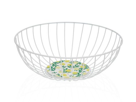 Basket set Versa White Metal Steel MDF Wood 28 x 11 x 28 cm Fashion