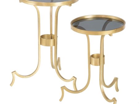 Set of 2 tables Golden Smoked 38,5 x 38,5 x 61 cm (2 Units) Online Sale