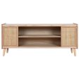 TV furniture Home ESPRIT Natural Rattan Paolownia wood 120 x 35 x 54 cm For Cheap