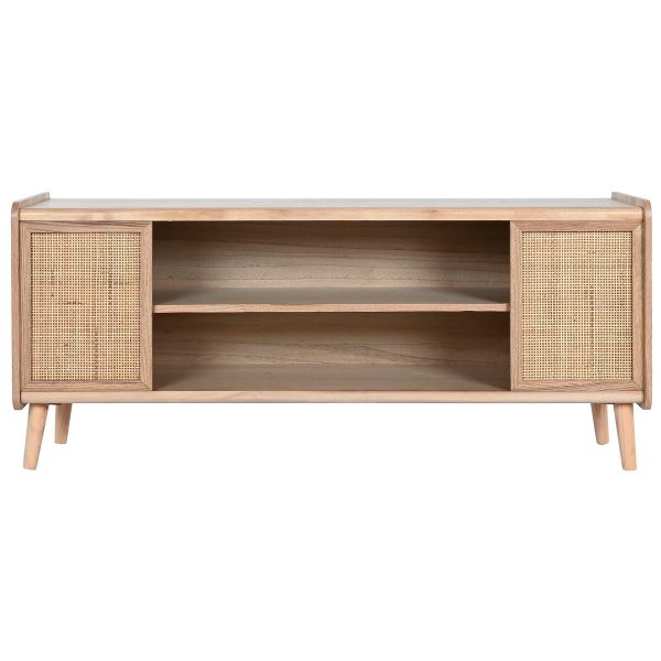 TV furniture Home ESPRIT Natural Rattan Paolownia wood 120 x 35 x 54 cm For Cheap