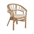 Dining Chair White Honey Rattan 58 x 59 x 78 cm Hot on Sale