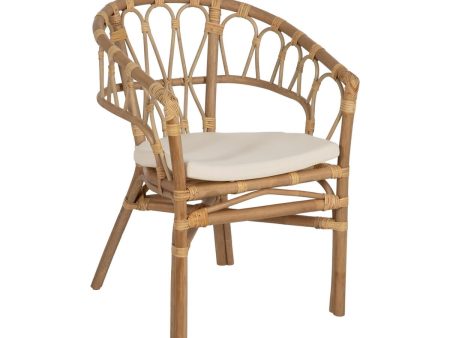 Dining Chair White Honey Rattan 58 x 59 x 78 cm Hot on Sale