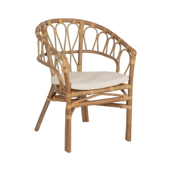 Dining Chair White Honey Rattan 58 x 59 x 78 cm Hot on Sale