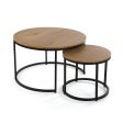 Set of 2 tables Versa Aurea Black 48 x 48 x 42 cm 80 x 80 x 48 cm For Cheap