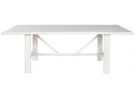 Dining Table Home ESPRIT White Mango wood 213,4 x 96,5 x 76,2 cm For Discount