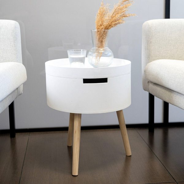 Side table Vinthera Moa White Beige 38 x 43 cm (4 Units) For Discount