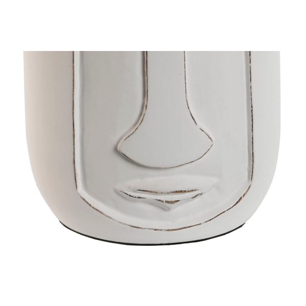 Vase Home ESPRIT White Mango wood Modern Face 15 x 15 x 45 cm Sale