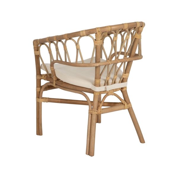 Dining Chair White Honey Rattan 58 x 59 x 78 cm Hot on Sale