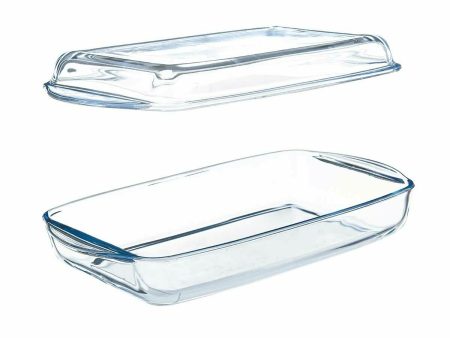 Tray with lid Borcam Transparent Borosilicate Glass 1,9 L (4 Units) For Sale