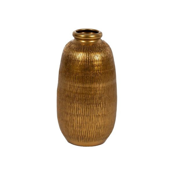 Vase Golden Ceramic 23 x 23 x 40 cm Fashion